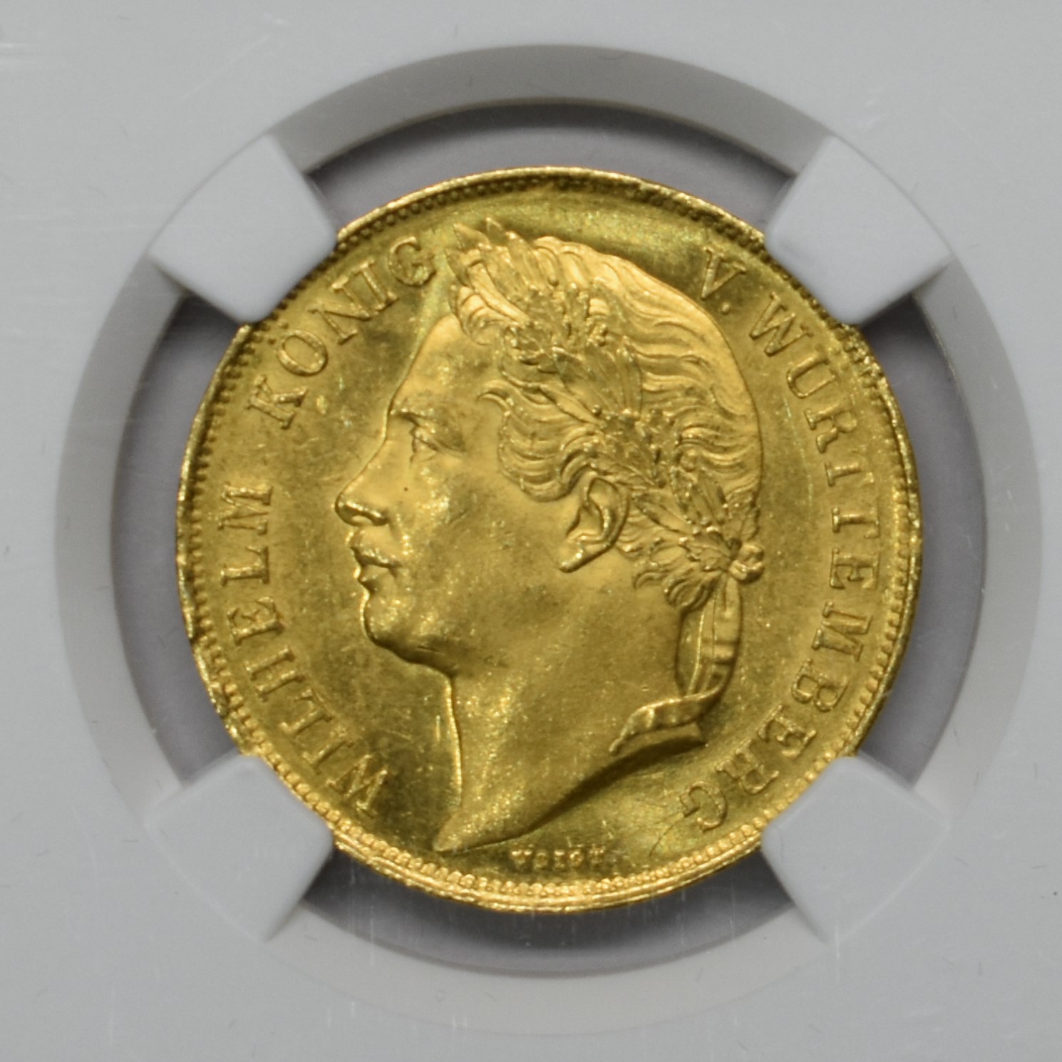 【Sold】1841年 ヴュルテンブルク ヴィルヘルム1世 4ダカット金貨 MS63 NGC ソブリンパートナーズ
