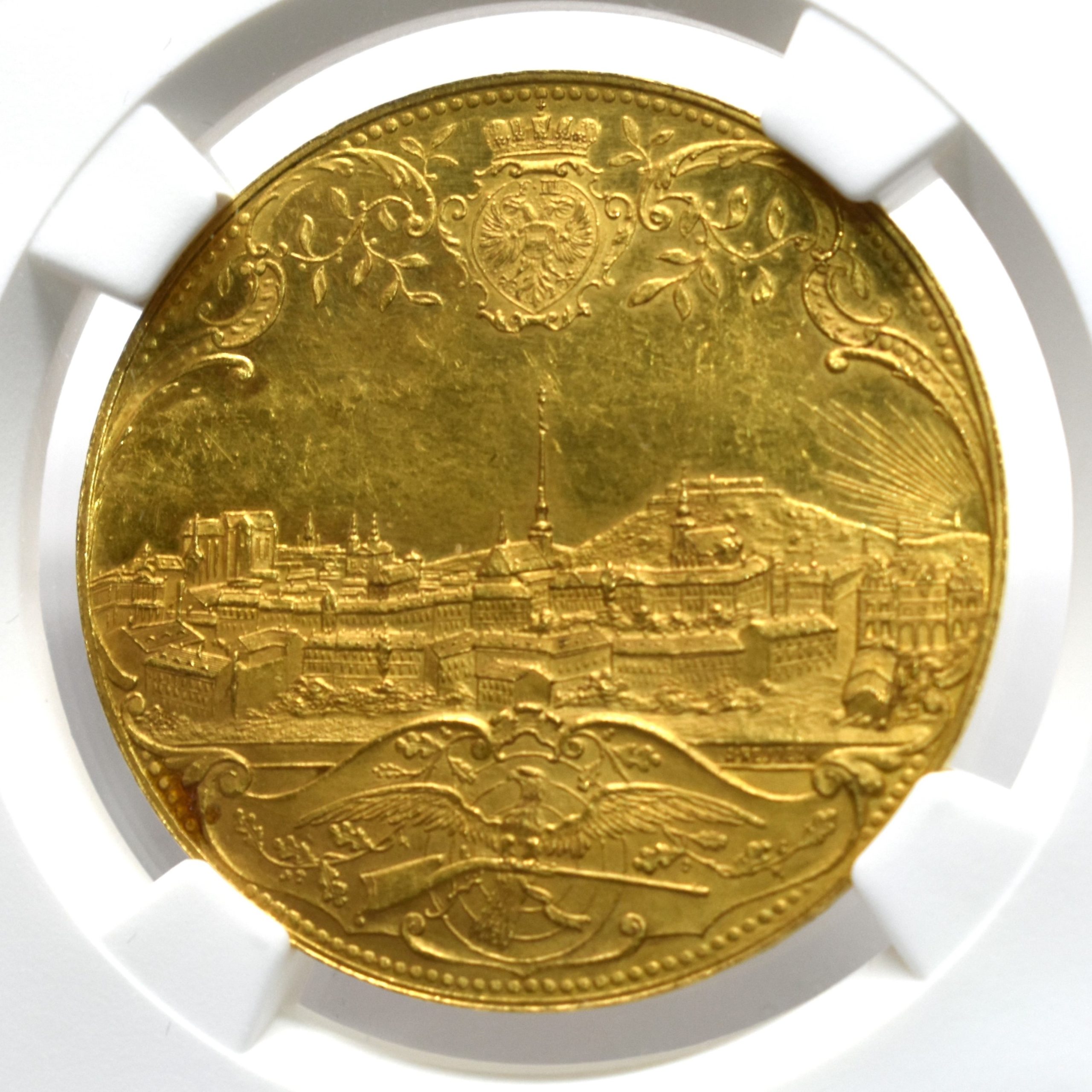 Sold】1892年 オーストリア ブルノ射撃祭 4ダカット金メダル MS62 NGC