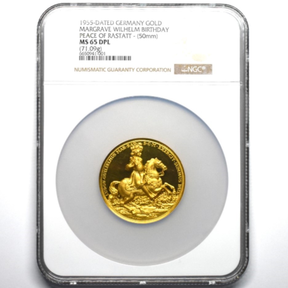 Sold】1955年 ルートヴィヒ・ヴィルヘルム 生誕300年記念 20ダカットメダル MS65DPL NGC | ソブリンパートナーズ