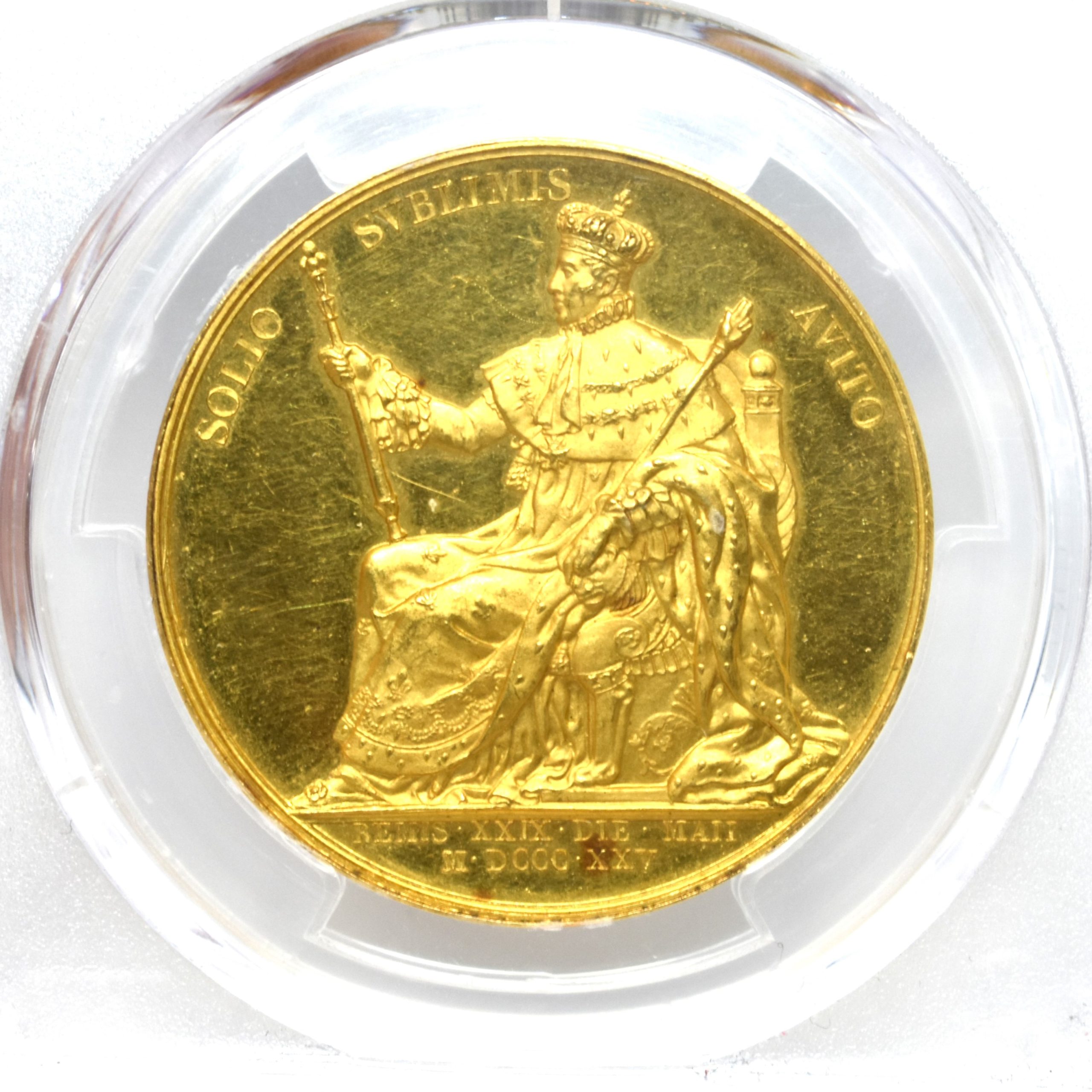 1825 年 フランス シャルル 10 世「ベルサイユ宮殿」銅メダル - PCGS SP65 - トップポップ!