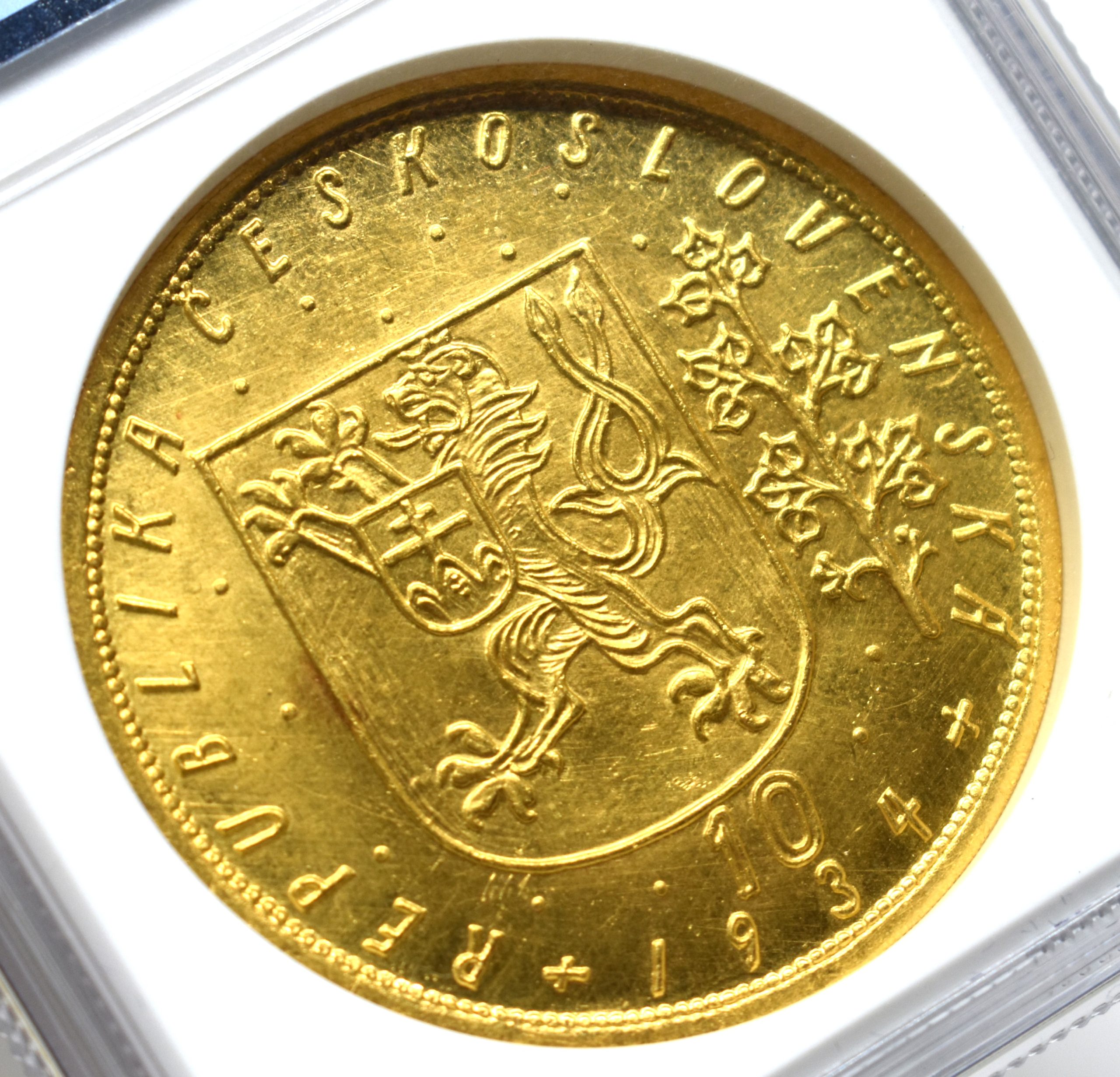 Sold】【再掲載】1934年 チェコスロバキア 10ダカット金貨 MS66 NGC | ソブリンパートナーズ