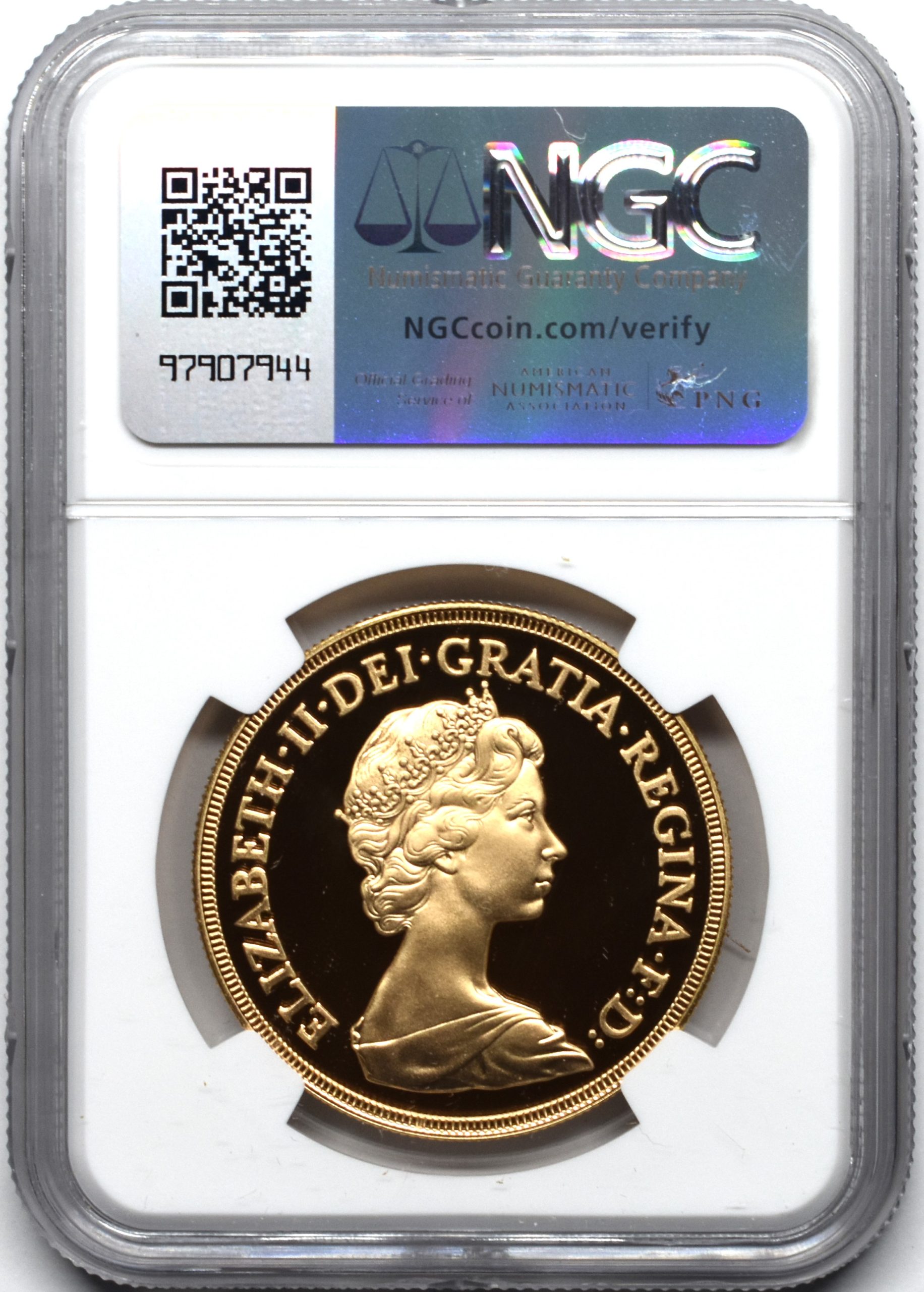 Sold】1982年 エリザベス2世 5ポンド金貨 PF70UCAM NGC | ソブリンパートナーズ