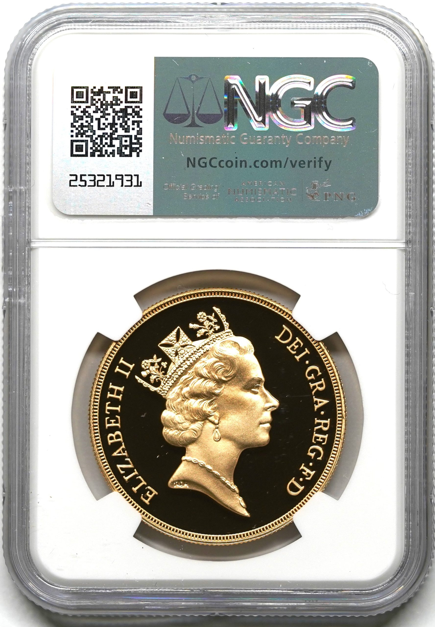 Sold】1991年 エリザベス2世 5ポンド金貨 PF70UCAM NGC | ソブリンパートナーズ