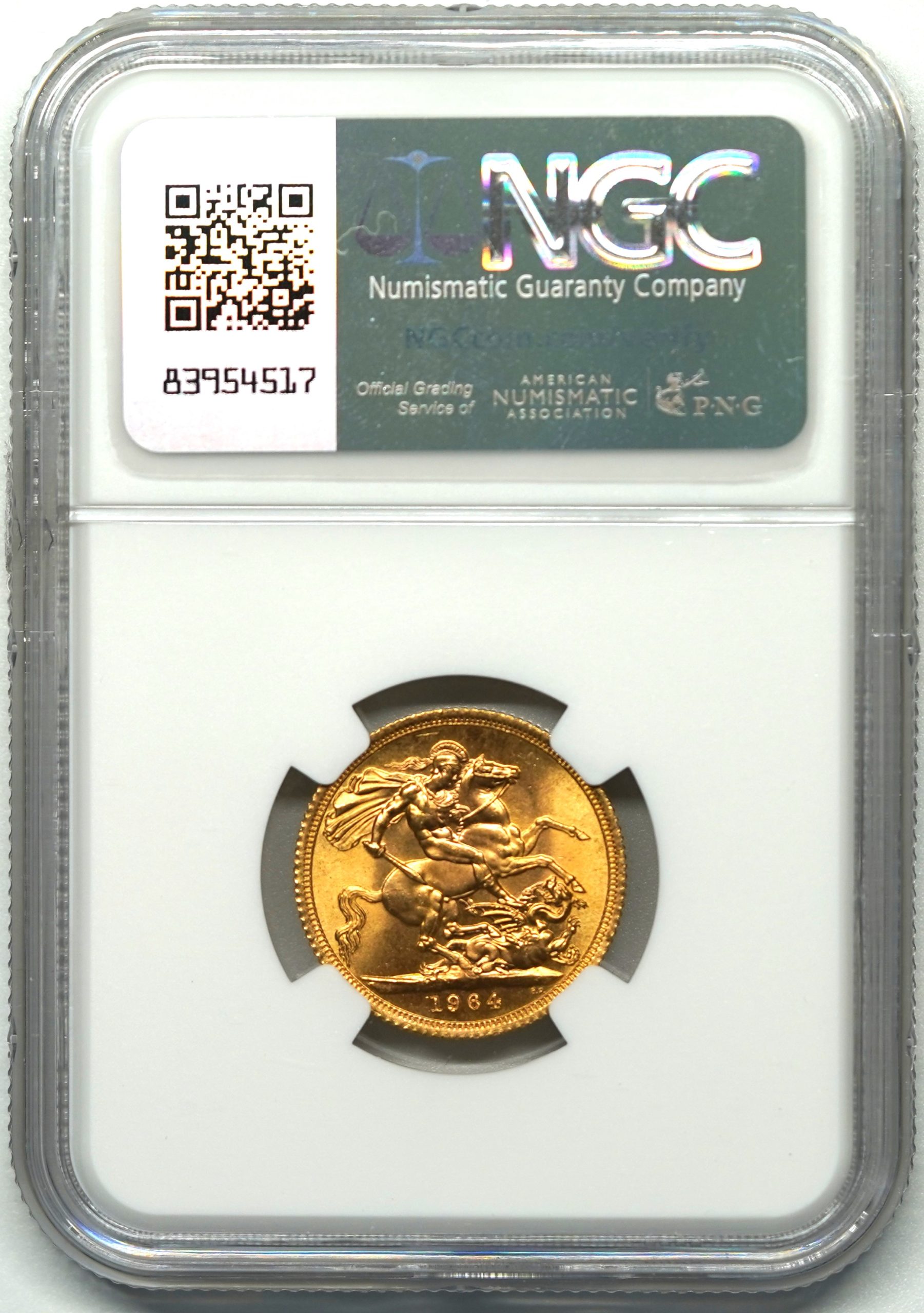 Sold】1964年 エリザベス2世 ソブリン金貨 MS64 NGC | ソブリンパートナーズ
