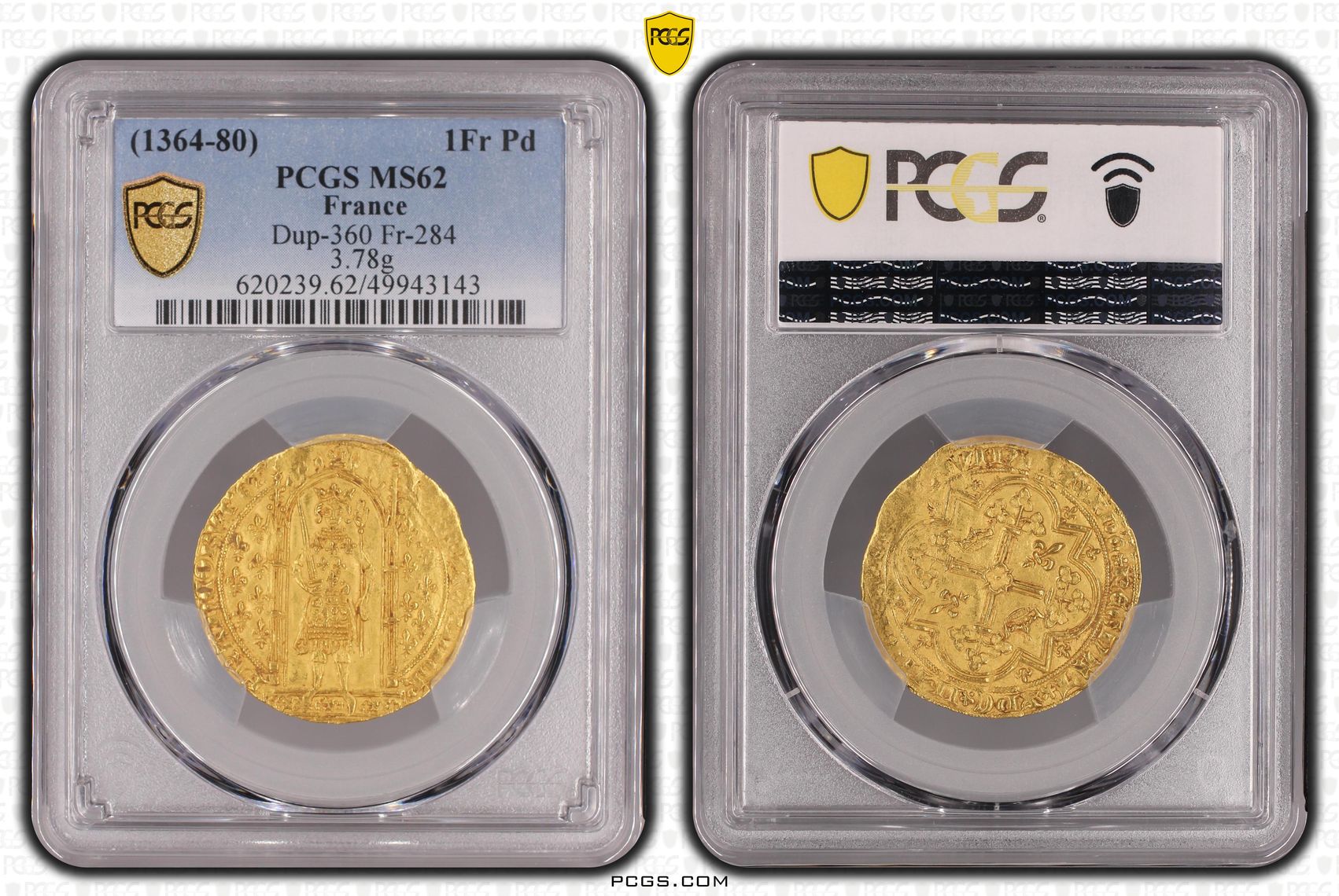 Sold】1364-80年 シャルル5世 フランスピエド金貨 MS62 PCGS | ソブリンパートナーズ