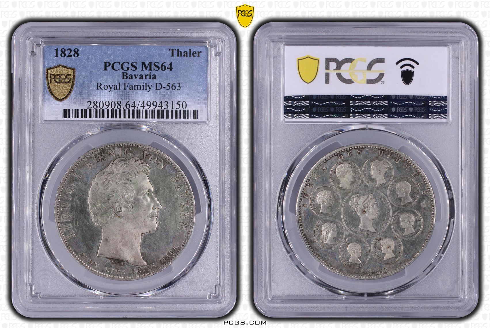 Sold】1828年 バイエルン ルートヴィヒ1世 ロイヤルファミリー MS64 NGC | ソブリンパートナーズ