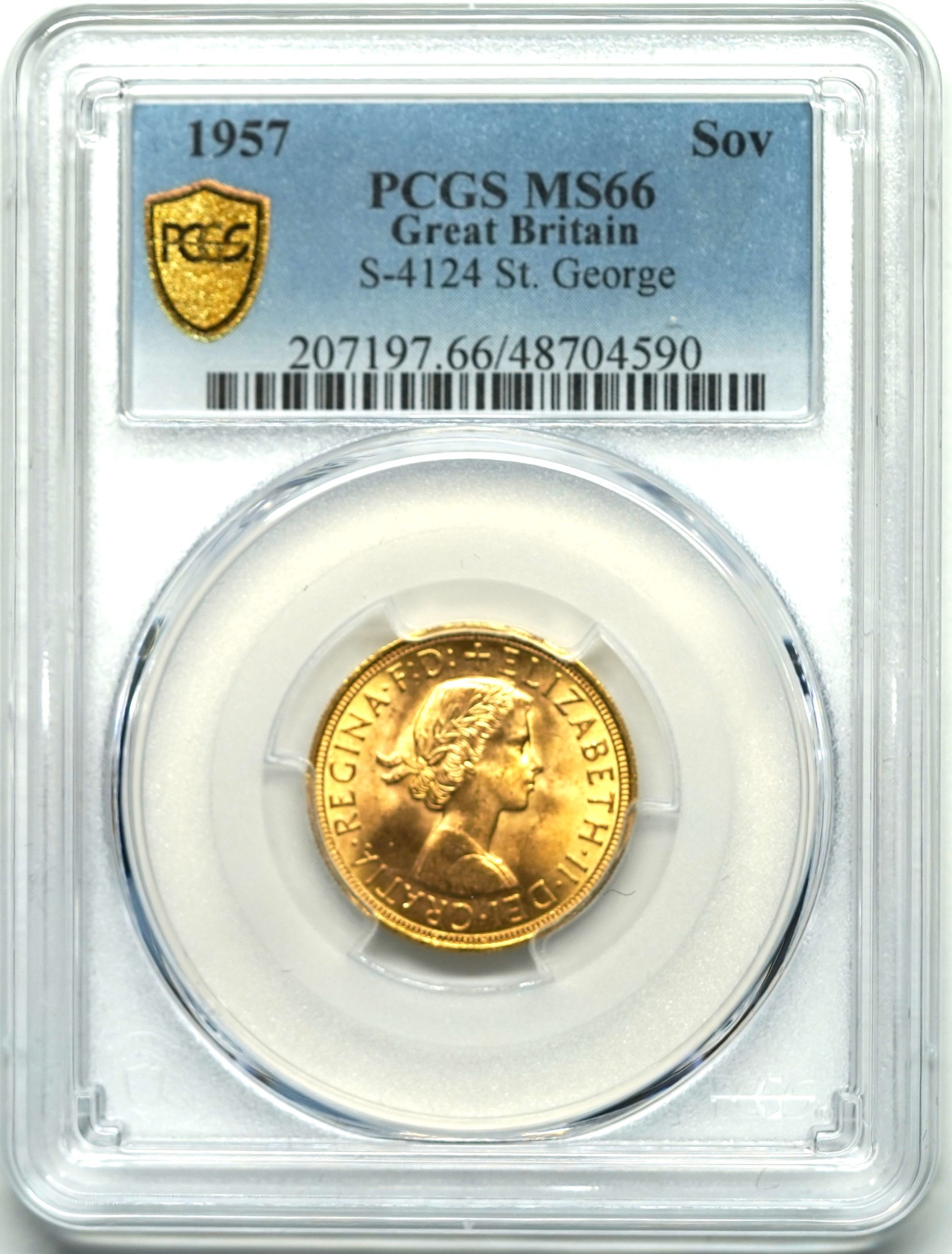 Sold】1957年 エリザベス2世 ソブリン金貨 MS66 PCGS | ソブリンパートナーズ