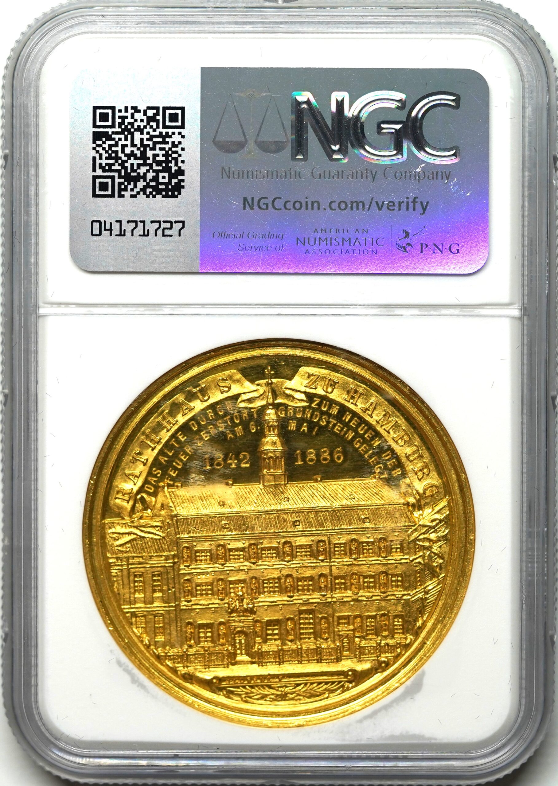 Sold】1886年 ハンブルク旧市庁舎 ポルトガレッサー MS62 NGC | ソブリンパートナーズ