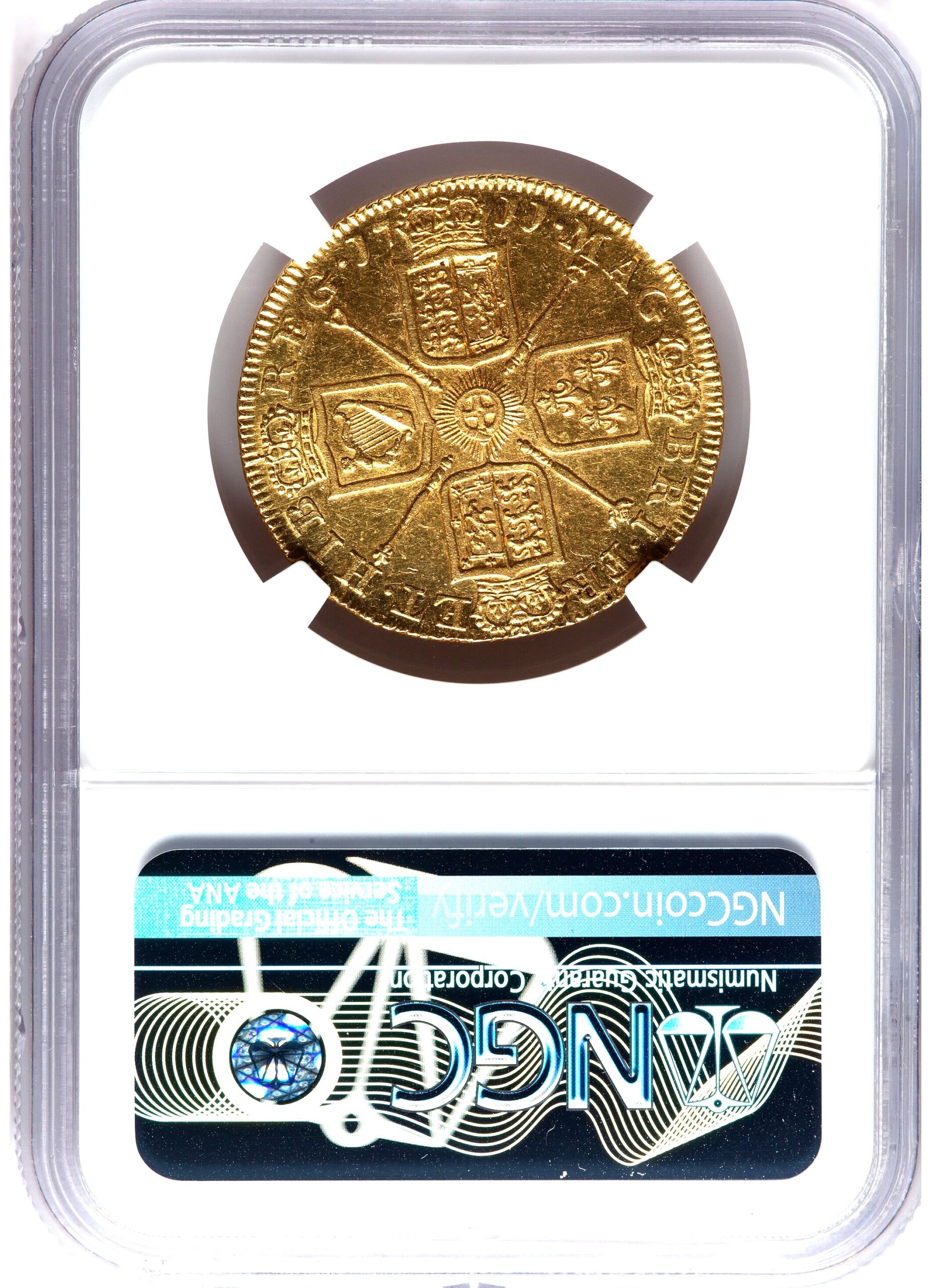 1711年 アン女王 2ギニー金貨 AU58 NGC | ソブリンパートナーズ