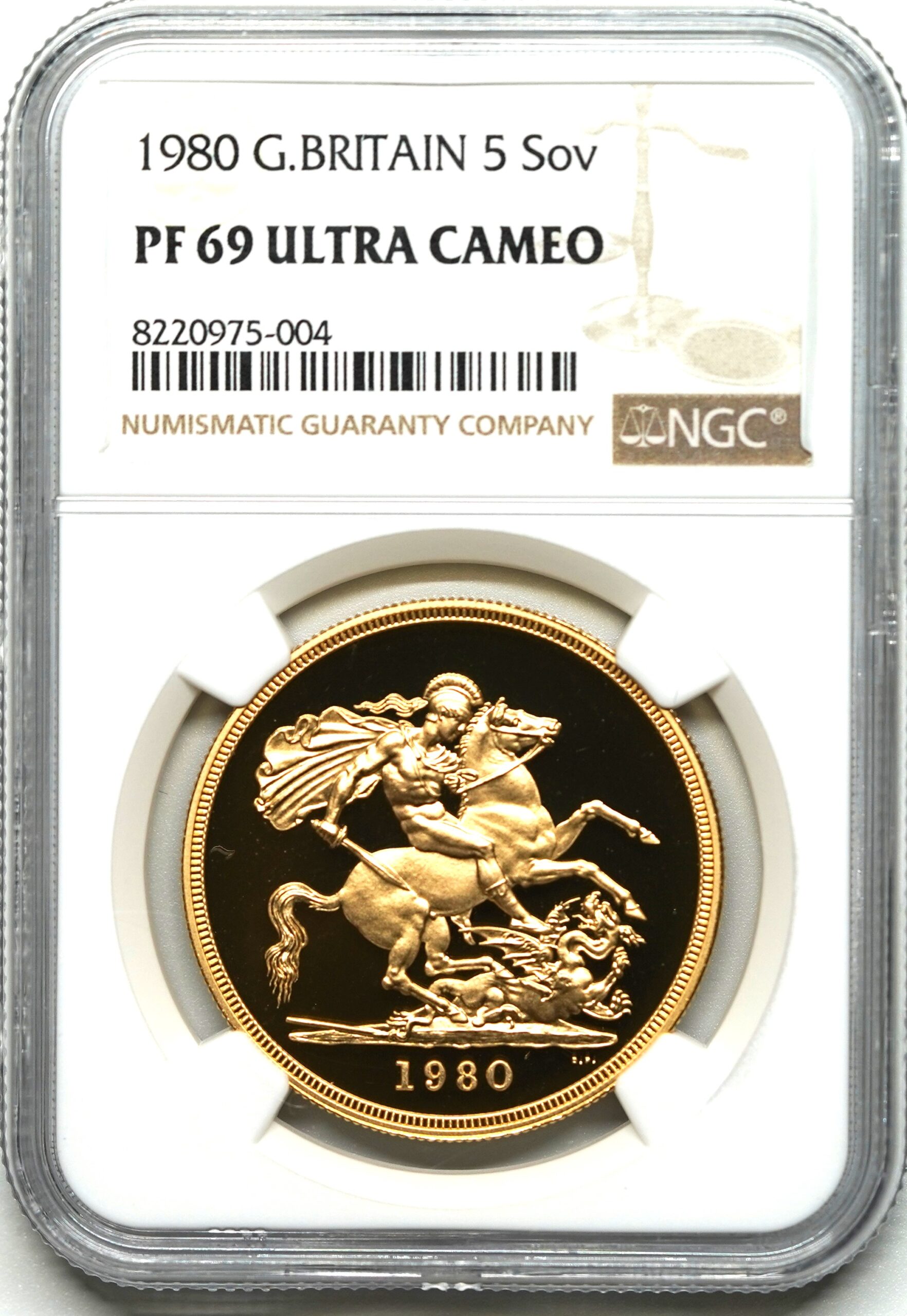 Sold】 1980年 エリザベス2世 5ポンド金貨 PF69UCAM NGC | ソブリンパートナーズ