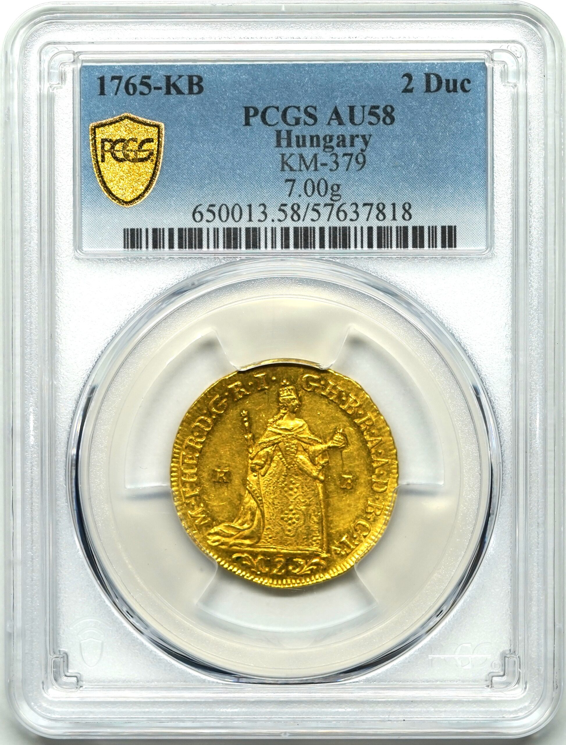 Sold】1765年 ハンガリー マリア・テレジア 2ダカット金貨 AU58 PCGS | ソブリンパートナーズ