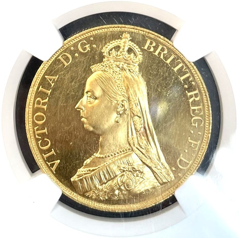 1894 MS63 オールドヘッド ヴィクトリア ソブリン 金貨 NGC Sold】1893年 ヴィクトリア女王 ヴェールヘッド 5ポンド金貨
