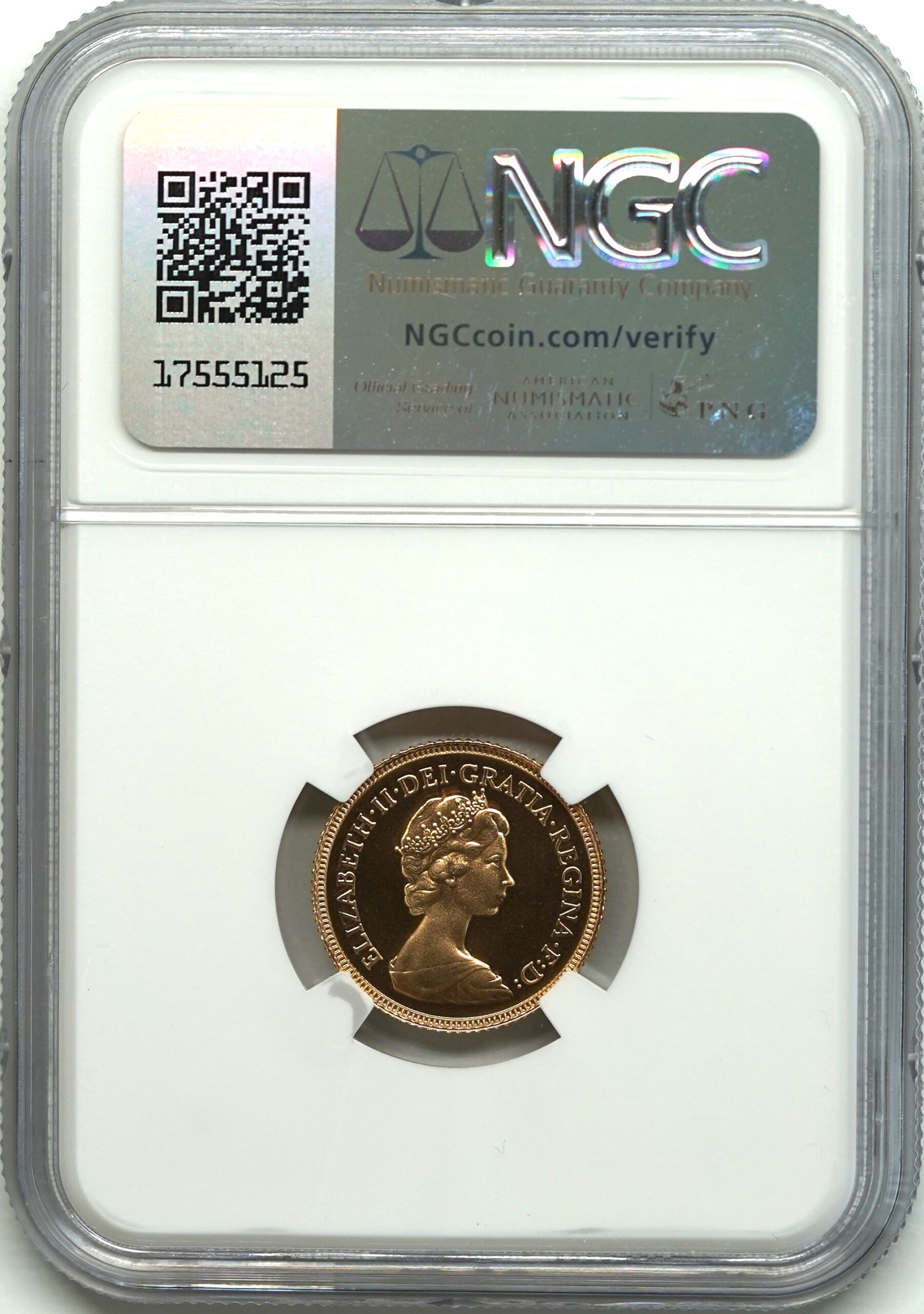 Sold】1982年 エリザベス2世 ハーフソブリン金貨 PF69UCAM NGC