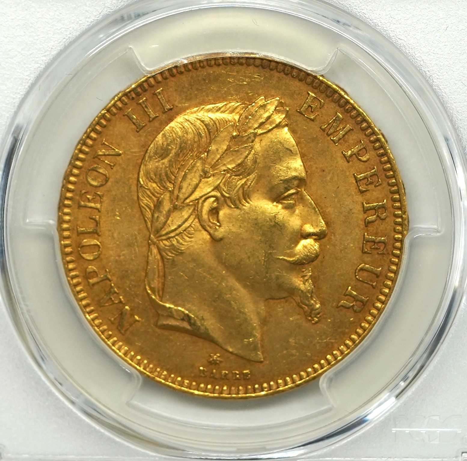 ナポレオン100フラン金貨　PCGS鑑定品 フランス ナポレオン 100フラン金貨 有冠 1869A PCGS AU58