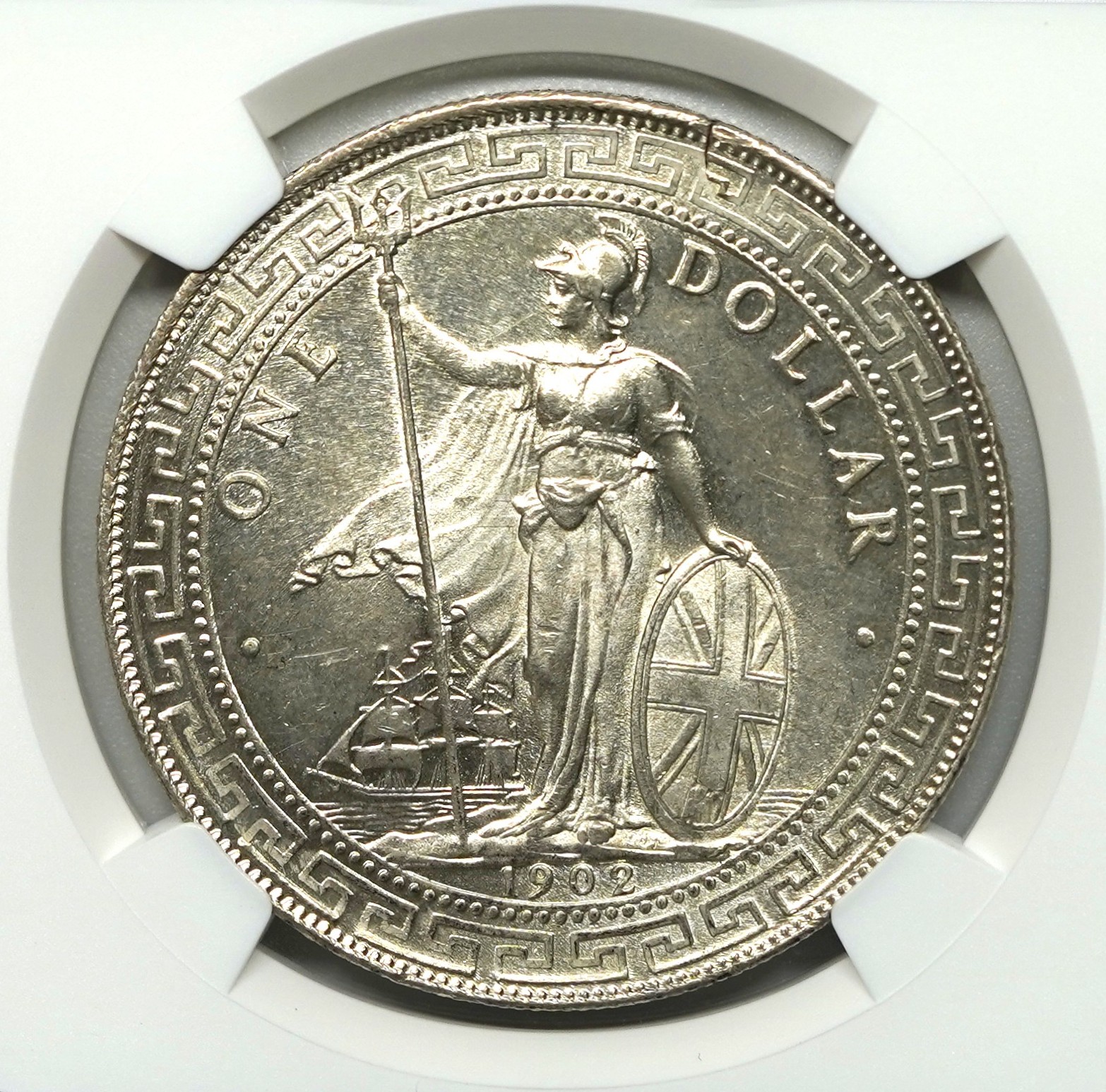 Sold】【Top Pop】1902年 イギリス 貿易銀 1ドル銀貨 MS65 NGC | ソブリンパートナーズ