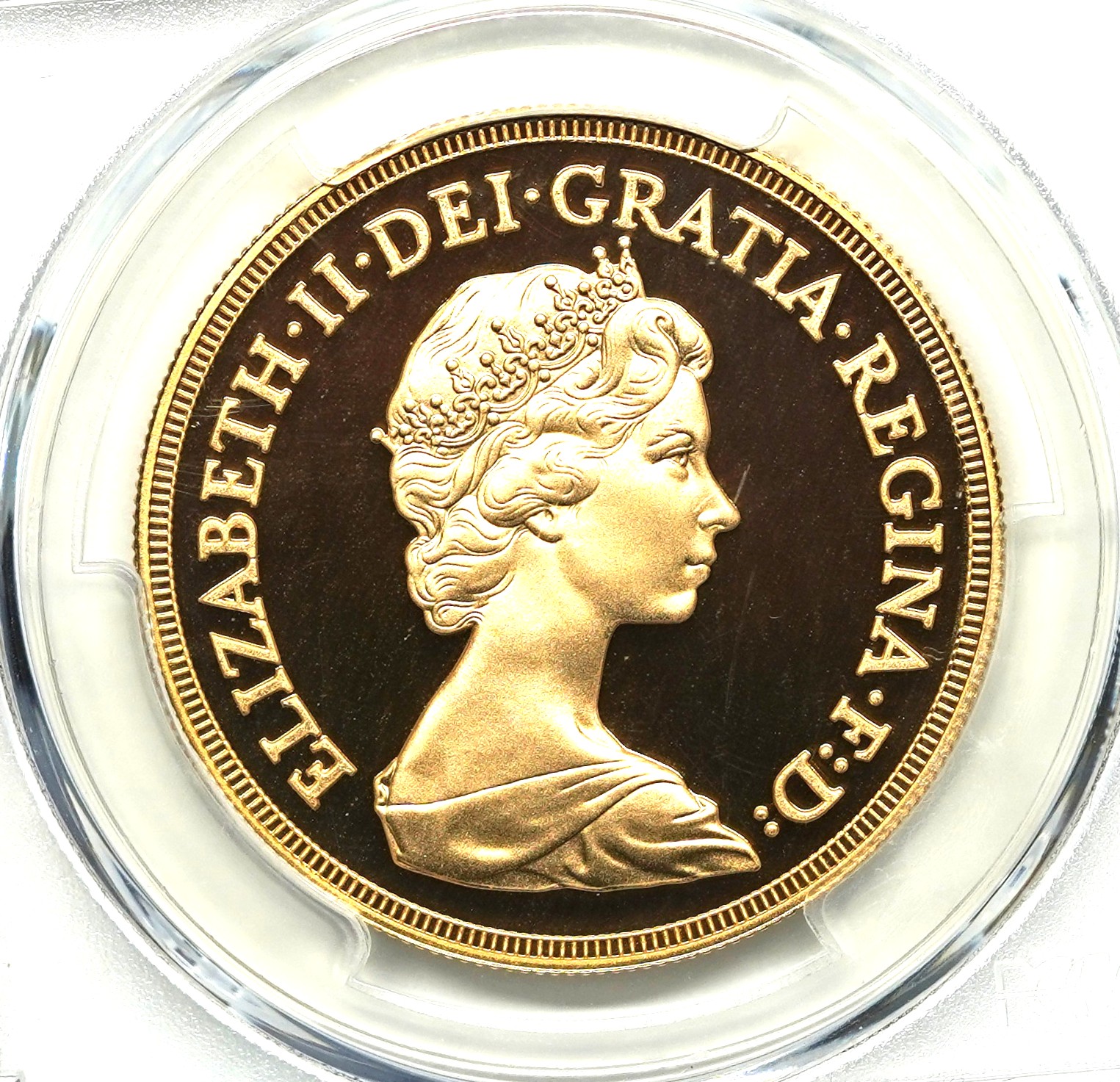 エリザベスページです。画像の器2点 Sold】1981年 エリザベス2世 5ポンド金貨 PR70DCAM PCGS | ソブリン