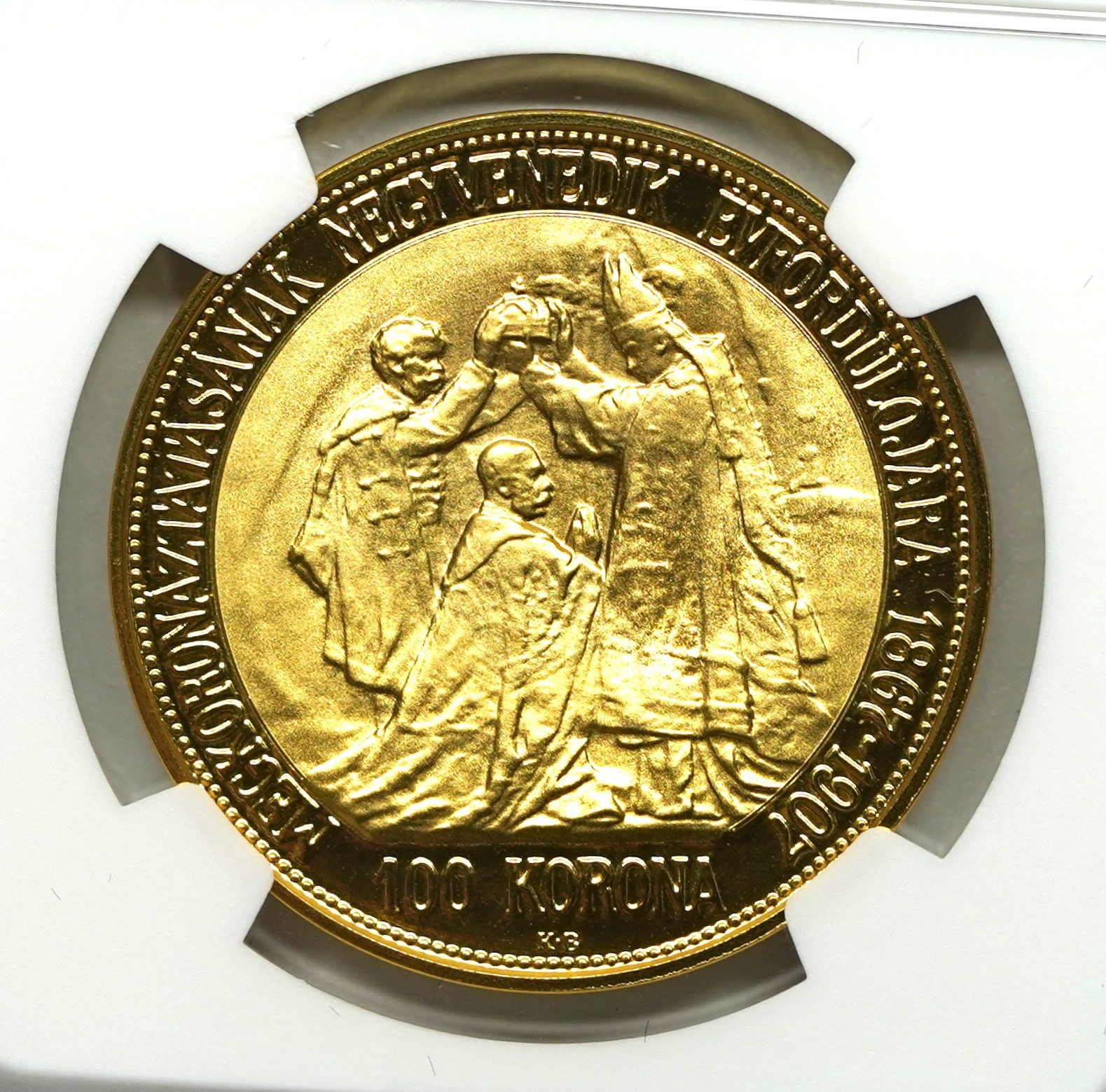 【MS63】1907年 フランツヨーゼフ1世戴冠40年記念 5コロナ銀貨 NGC 1907年 フランツ・ヨーゼフ1世 戴冠40年記念 100コロナ金貨 リスト