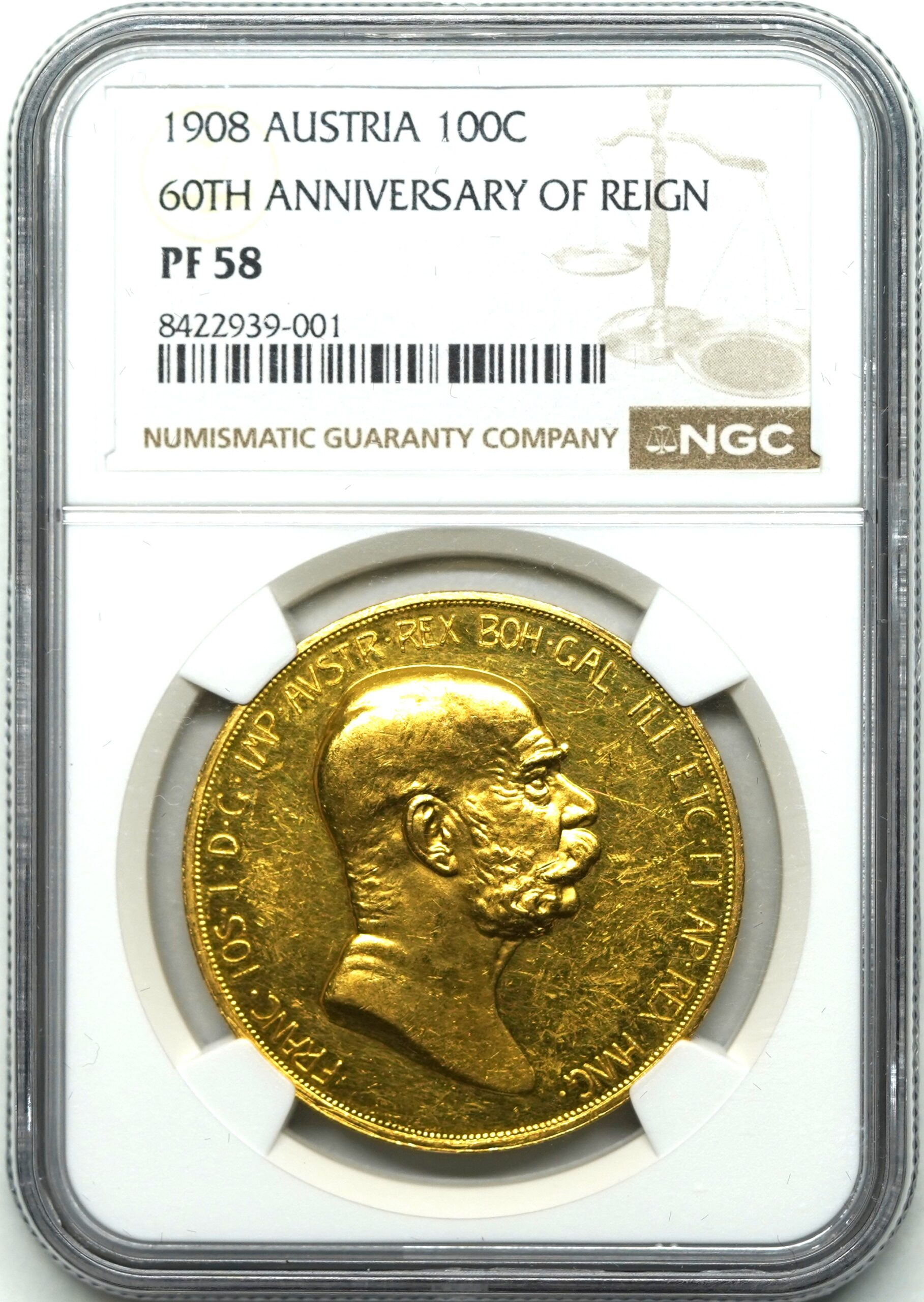 1908年 雲上の女神 100コロナ金貨 PF58 NGC | ソブリンパートナーズ