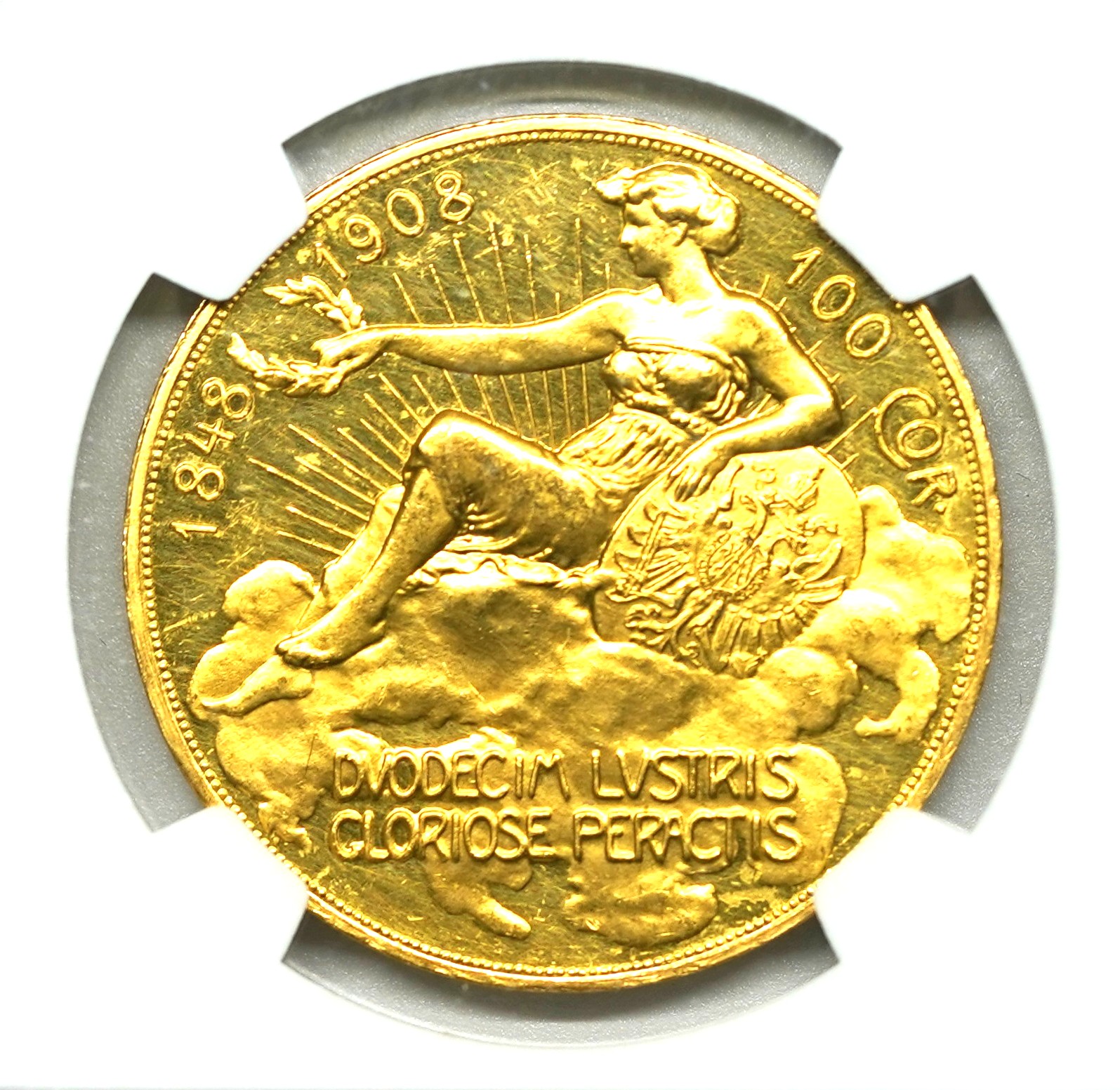 1908年 雲上の女神 100コロナ金貨 PF58 NGC | ソブリンパートナーズ