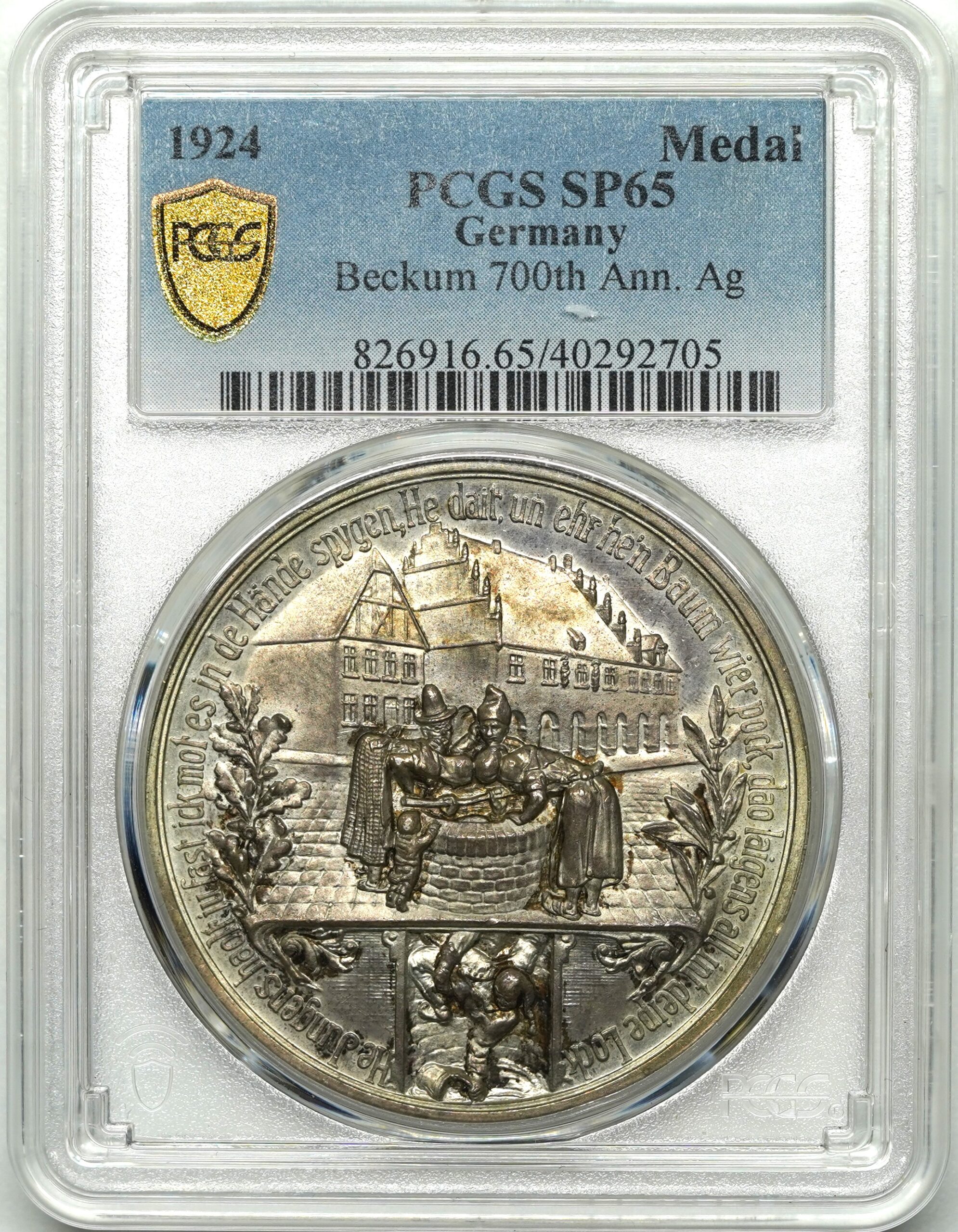 1924年 ベックム 都市景観 銀メダル SP65 PCGS | ソブリンパートナーズ