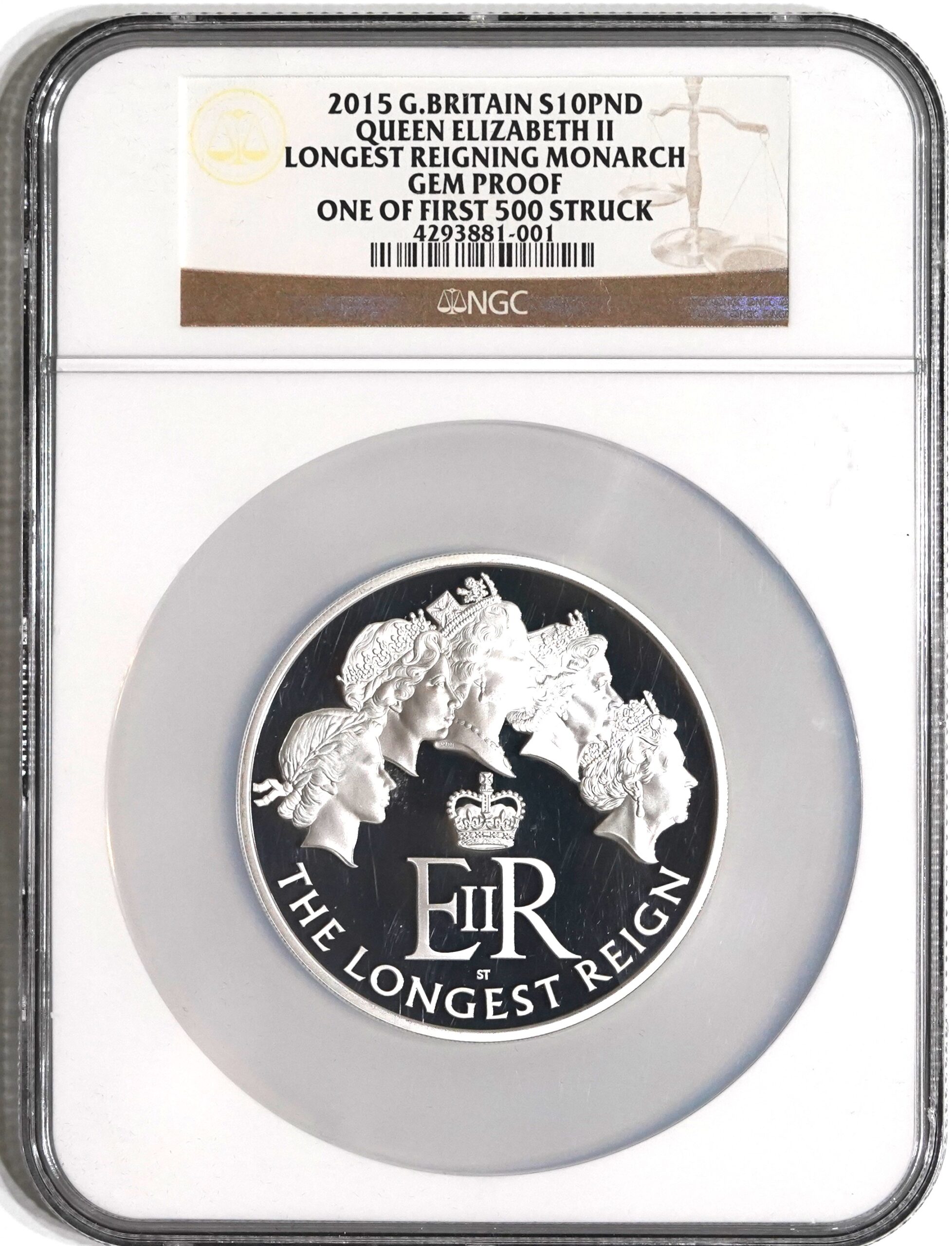 委託販売】2015年 エリザベス2世 最長在位記念 10ポンド銀貨 Gem Proof NGC | ソブリンパートナーズ